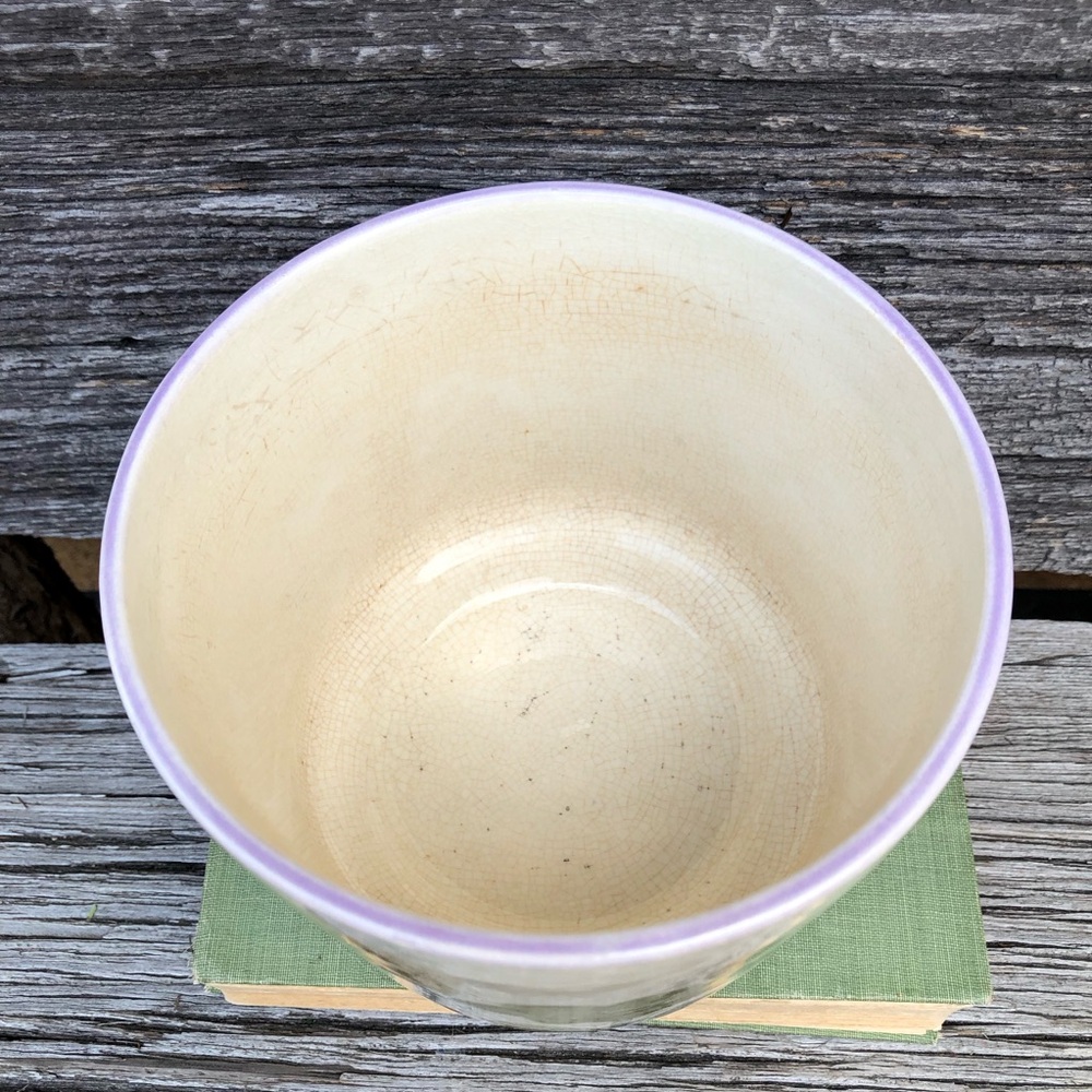 Crown Lynn Ironstone Boho Planter with floral motif Ceramic golden yellow green - Picture 8 of 16